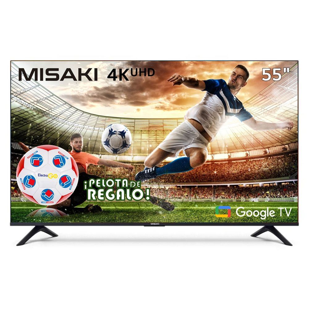 TELEVISOR MISAKI 55” LED 4K UHD GOOGLE TV MK55UHD9000 + PELOTA GRATIS